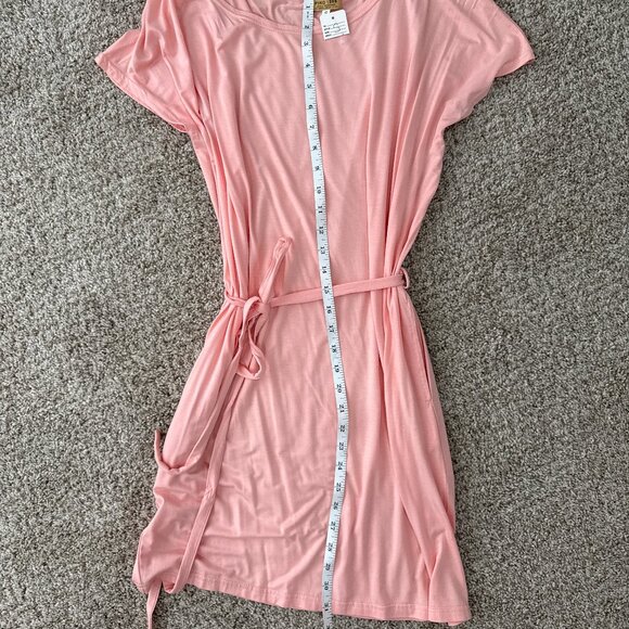 PIKO 1988 Authentic Tie Waist Dress Pockets Bamboo Spandex NWT! Pink Size Small - Picture 4 of 6